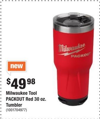 Home Depot Milwaukee tool packout red 30 oz. tumbler offer