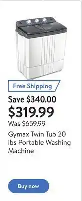 Walmart Gymax twin tub 20 lbs porable washing machine offer