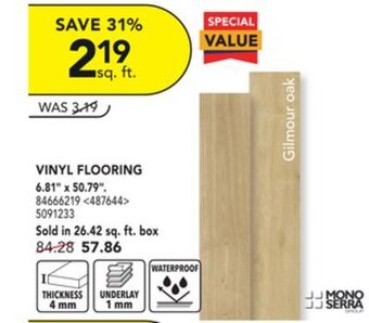 Lowe's Mono serra vinyl flooring 6.81" x 50.79" offer