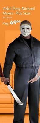 Party City Adult halloween grey michael myers costume plus size offer
