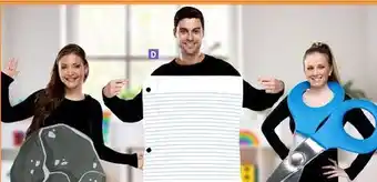 Party City Rock, paper, scissors adult costume offer