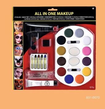 Party City All-in-one halloween makeup kit with 12 colours and makeup tray offer
