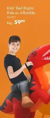 Party City Kids' inflatable red raptor ride-on halloween costume, one size offer