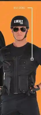 Party City Halloween costume accessories swat vest, black, adult, one size offer