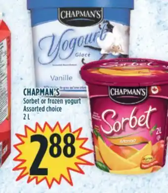 Marché Adonis Chapman's sorbet or frozen yogurt offer