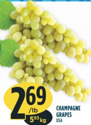 Marché Adonis Champagne grapes offer