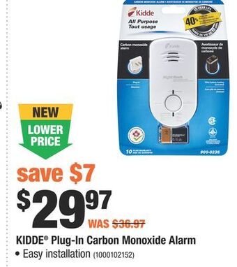 Home Depot Kidde® plug-in carbon monoxide alarm offer