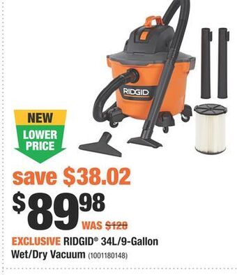 Home Depot Ridgid® 34l/9-gallon wet/dry vacuum offer