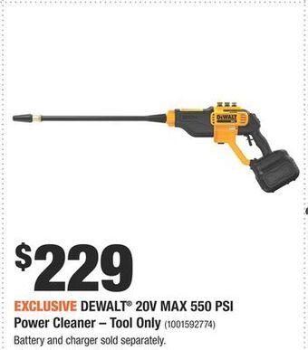 Home Depot Dewalt® 20v max 550 psi power cleaner – tool only offer