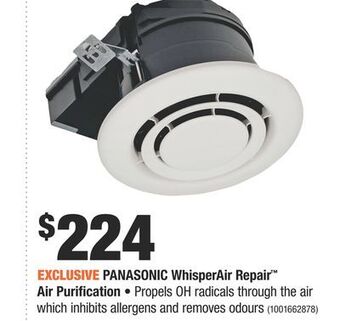 Home Depot Panasonic whisperair repair™ air purification offer