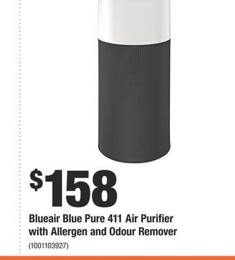 Home Depot Blueair blue pure 411 air purifier with allergen and odour remover offer