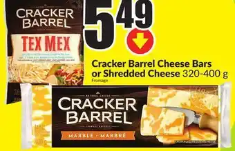 Chalo FreshCo Cracker barrel cheese bars or shredded cheese 320-400 g offer