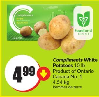 FreshCo Compliments white potatoes 10 lb product of ontario canada no. 1 4.54 kg offer