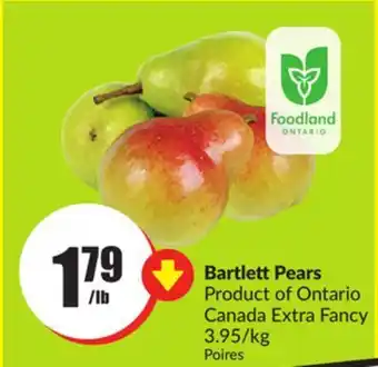 FreshCo Bartles pears product of ontario extra fancy 3.95/kg offer