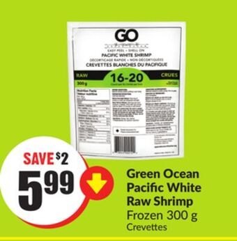 FreshCo Green ocean pacific white raw shrimp frozen 300 g offer