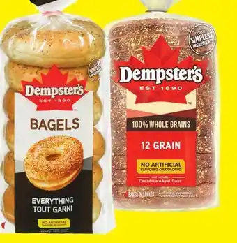 FreshCo Dempster's bagels 6 pk dempster's whole grain bread 600 g offer