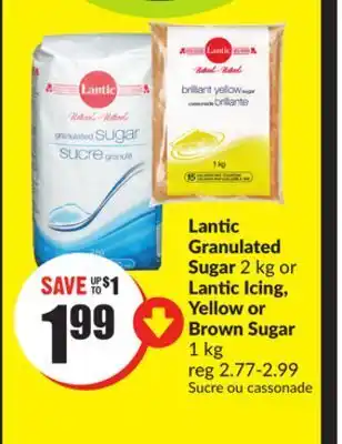 FreshCo Lantic granulated sugar 2 kg or lantic icing, yellow or brown sugar 1 kg offer
