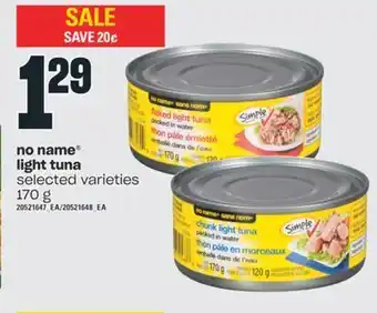 Valu-mart No name light tuna, 170 g offer