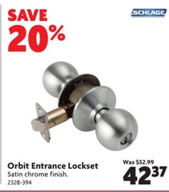 Home Hardware Orbit entrance lockset offer