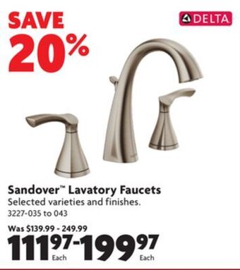 Home Hardware Sandover™ lavatory faucets offer