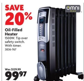 Home Hardware Oil-filled heater offer