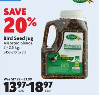 Home Hardware Bird seed jug offer
