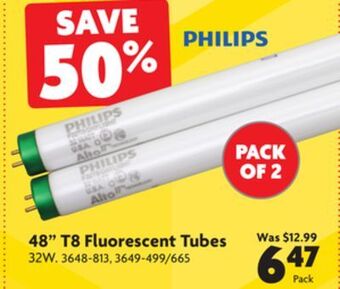 Home Hardware 48" t8 fluorescent tubes offer
