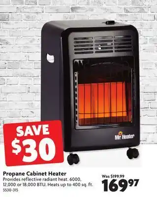 Home Hardware Propane cabinet heater offer
