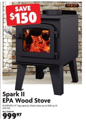 Home Hardware Spark ii epa wood stove offer