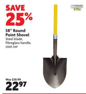 Home Hardware 58" round point shovel offer