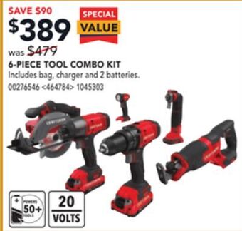 RONA Craftsman 6-piece tool combo kit offer