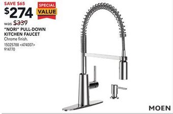 RONA Moen "nori" pull-down kitchen faucet offer