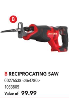 RONA Craftsman reciprocating saw offer