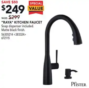 RONA Pfister "raya" kitchen faucet offer