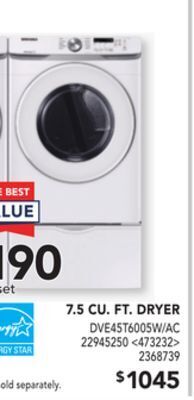 RONA Samsung 7.5 cu. ft. dryer offer