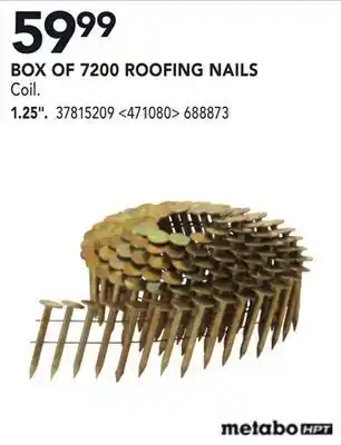 RONA Metabo hpt box of 7200 roofing nails 1.25" offer