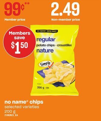 Zehrs Markets No name® chips, 200 g offer