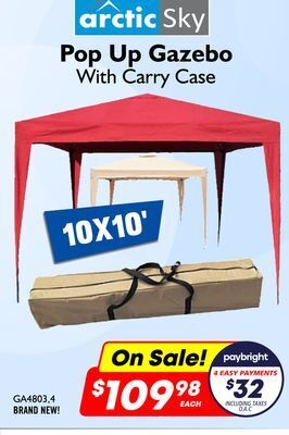 Factory Direct Arctic sky pop up gazebo with carry case offer