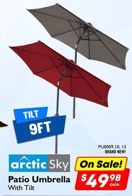 Factory Direct Arctic sky patio umbrella offer