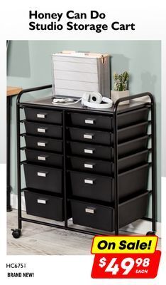 Factory Direct Honey can do studio storage cart offer