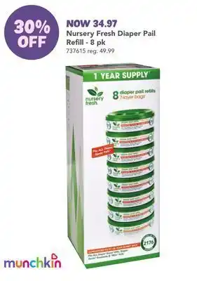 Babies 'R' Us Munchkin nursery fresh diaper pail refill - 8 pk offer