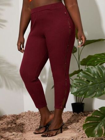SheIn Shein sxy plus button side split hem leggings offer
