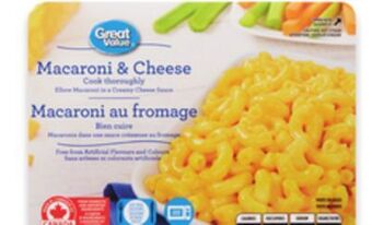 Walmart Great value single-serve frozen entrees offer