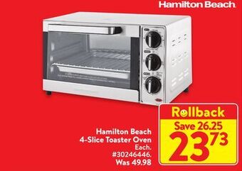 Walmart Hamilton beach 4-slice toaster oven offer
