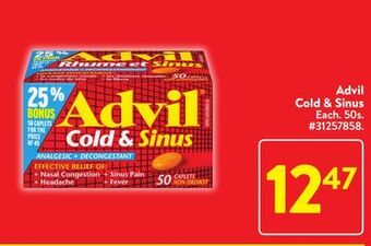 Walmart Advil cold & sinus offer