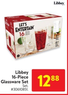Walmart Libbey 16-piece glassware set offer