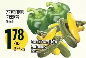 Marché Adonis Green field peppers | green or yellow zucchinis offer