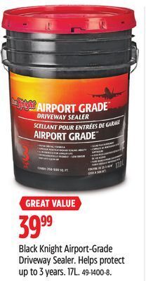 Canadian Tire Black knight airport-grade driveway sealer offer