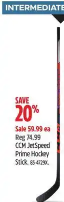 Canadian Tire Ccm jetspeed prime hockey stick offer