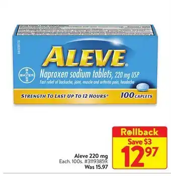 Walmart Aleve 220 mg offer